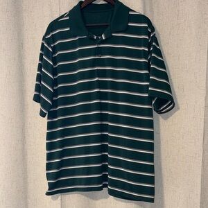 Stylish Green Striped Polo Shirt
